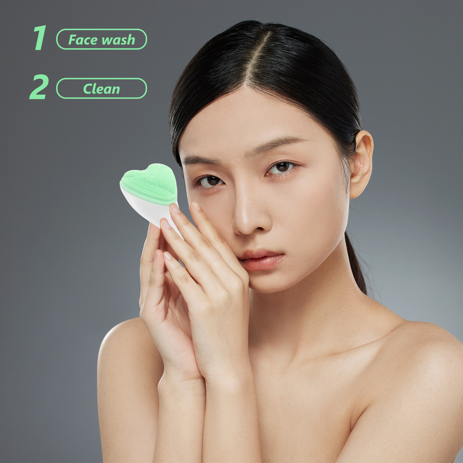 Silicone Face Scrubber Electric - Facial Cleansing Brush Silicone Face Scrubber