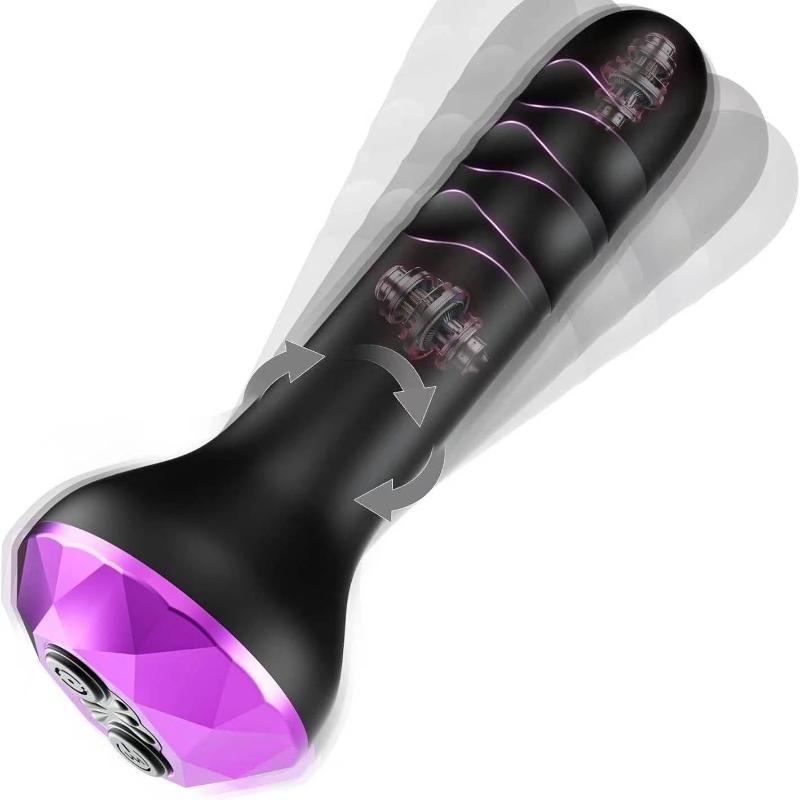 Massage - 【HB】1Pcs Rotating Vibrating Butt Plug Anal