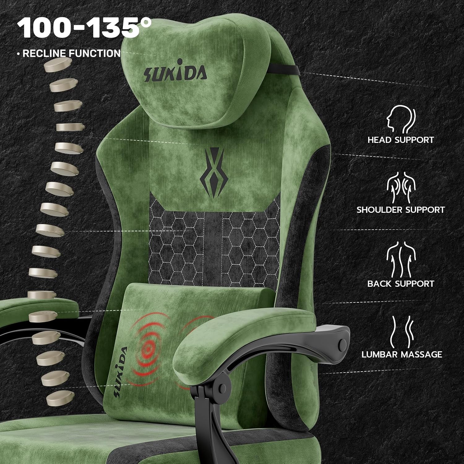 Fabric Video Gaming Chair, Erg - đánh giá và giá Massage