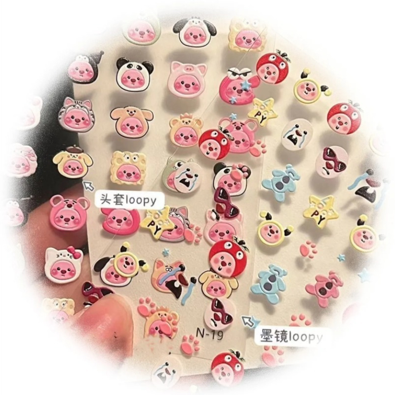 Loopy 3D embossed sticker, tra - đánh giá và giá Nail Art