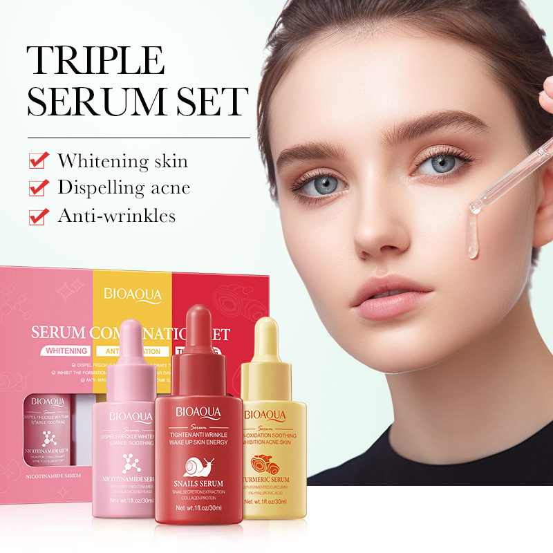 3pcs/set BIOAQUA Vitamin C Ret - đánh giá và giá Hyaluronic Acid Facial Serum