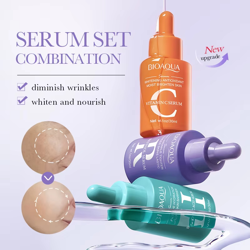 3pcs/set BIOAQUA Vitamin C Ret - đánh giá và giá Hyaluronic Acid Facial Serum