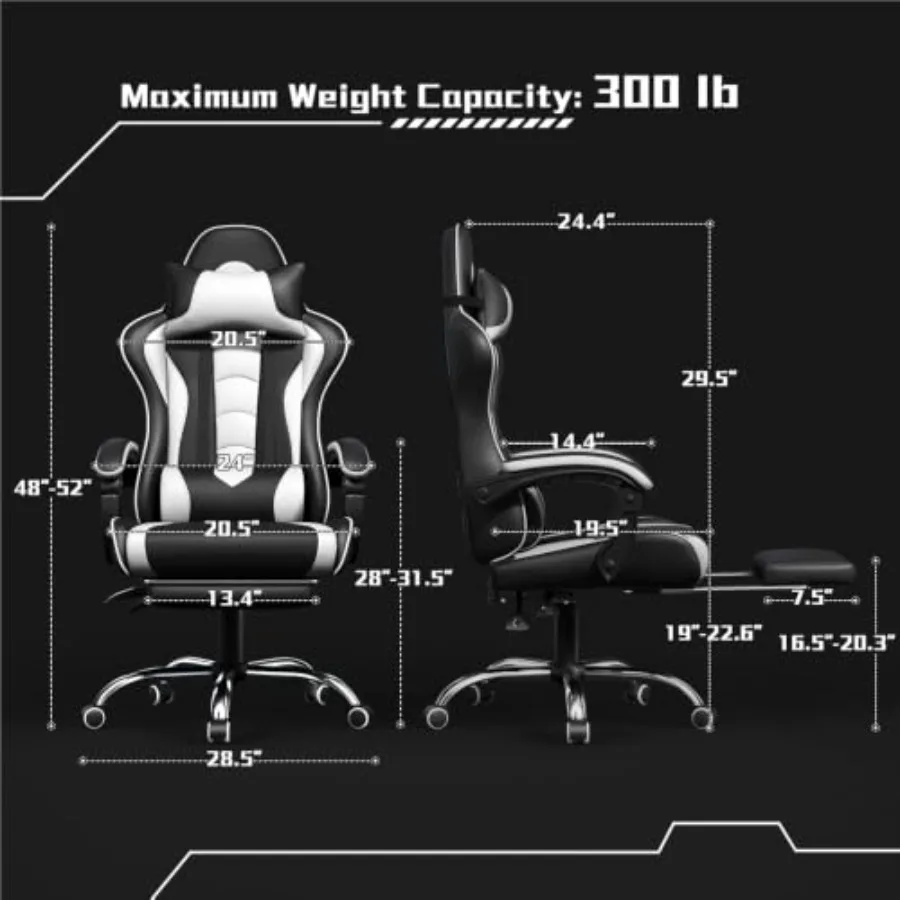 Gaming chair with footrest, ma - đánh giá và giá Massage