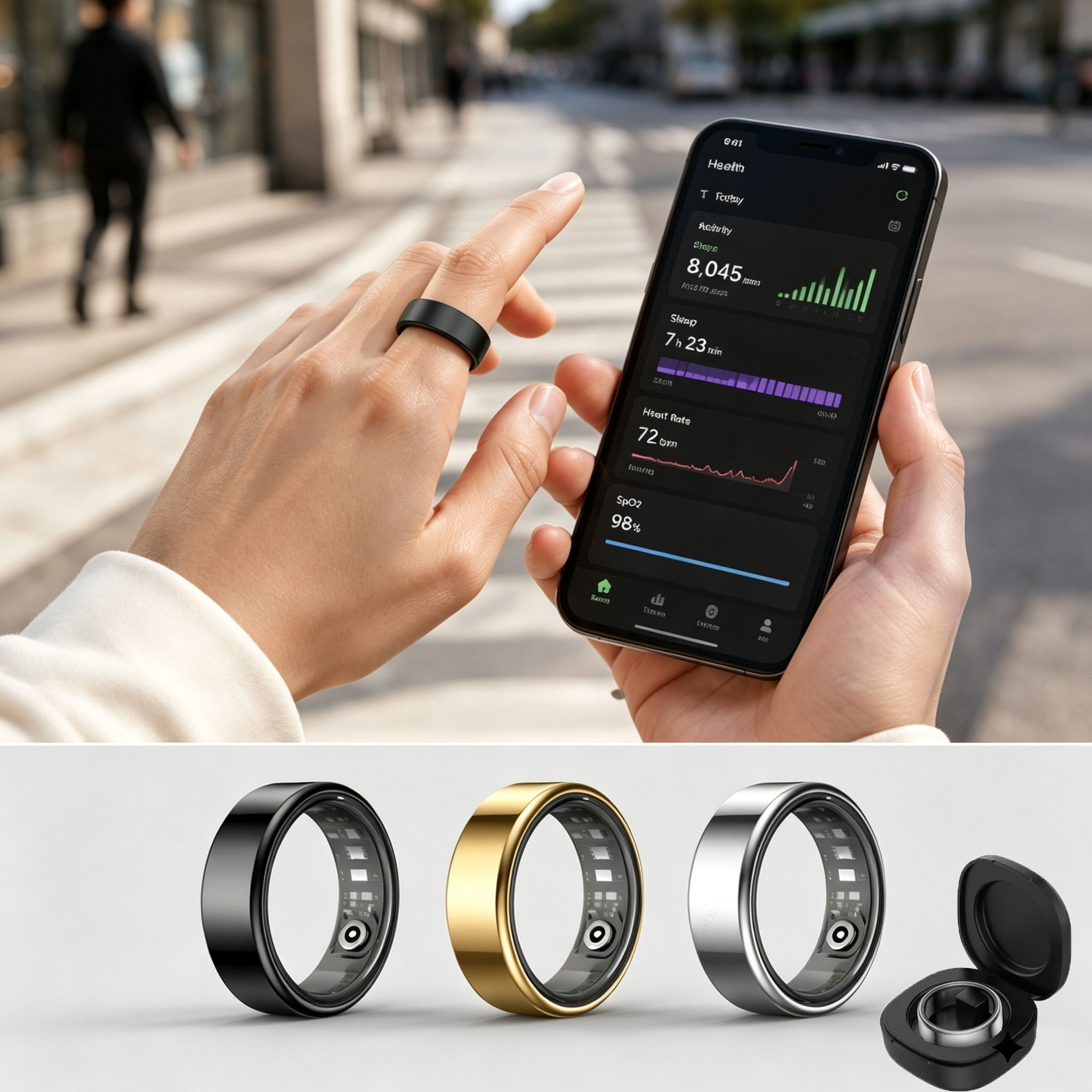 Smart Ring Heart Rate Blood Pr - đánh giá và giá Health Monitors
