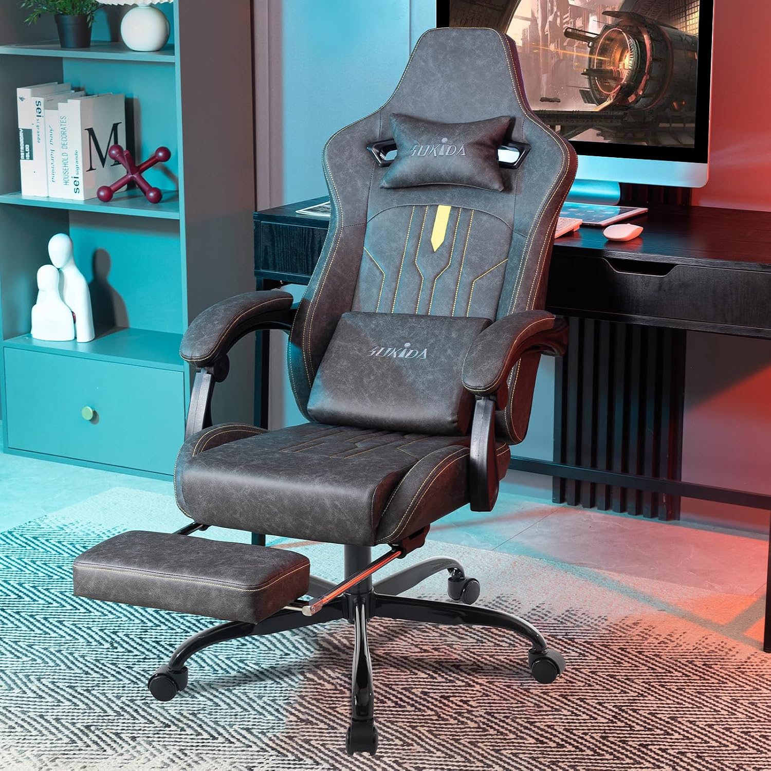 Gaming Chair with Footrest Erg - đánh giá và giá Massage
