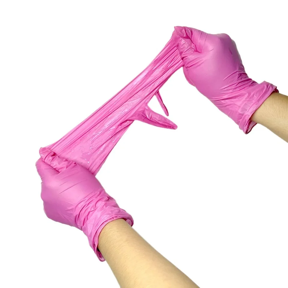 50PCS Deep Pink Nitrile Gloves - đánh giá và giá Nail Art