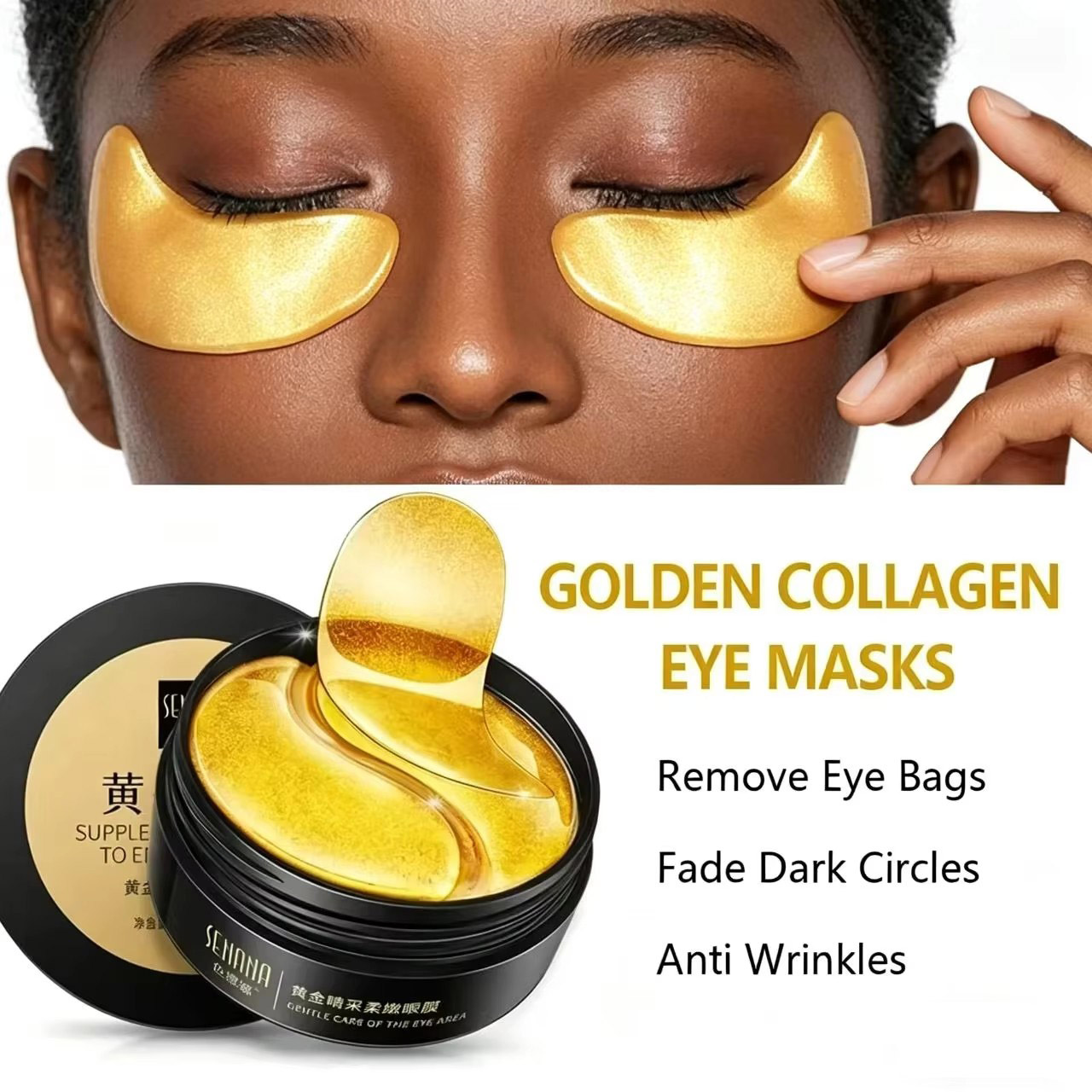 60pcs Golden Moisturizing Eye  - đánh giá và giá Collagen Under Eye Patches