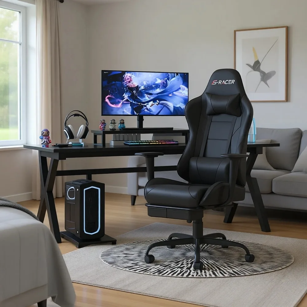Gaming Chair with Footrest Mas - đánh giá và giá Massage