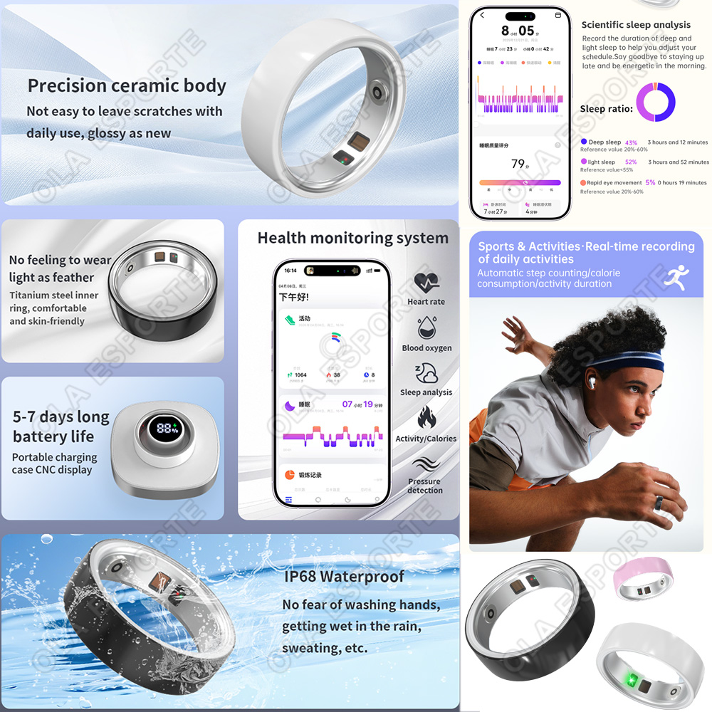 Ceramic Smart Ring Heart Rate  - đánh giá và giá Health Monitors