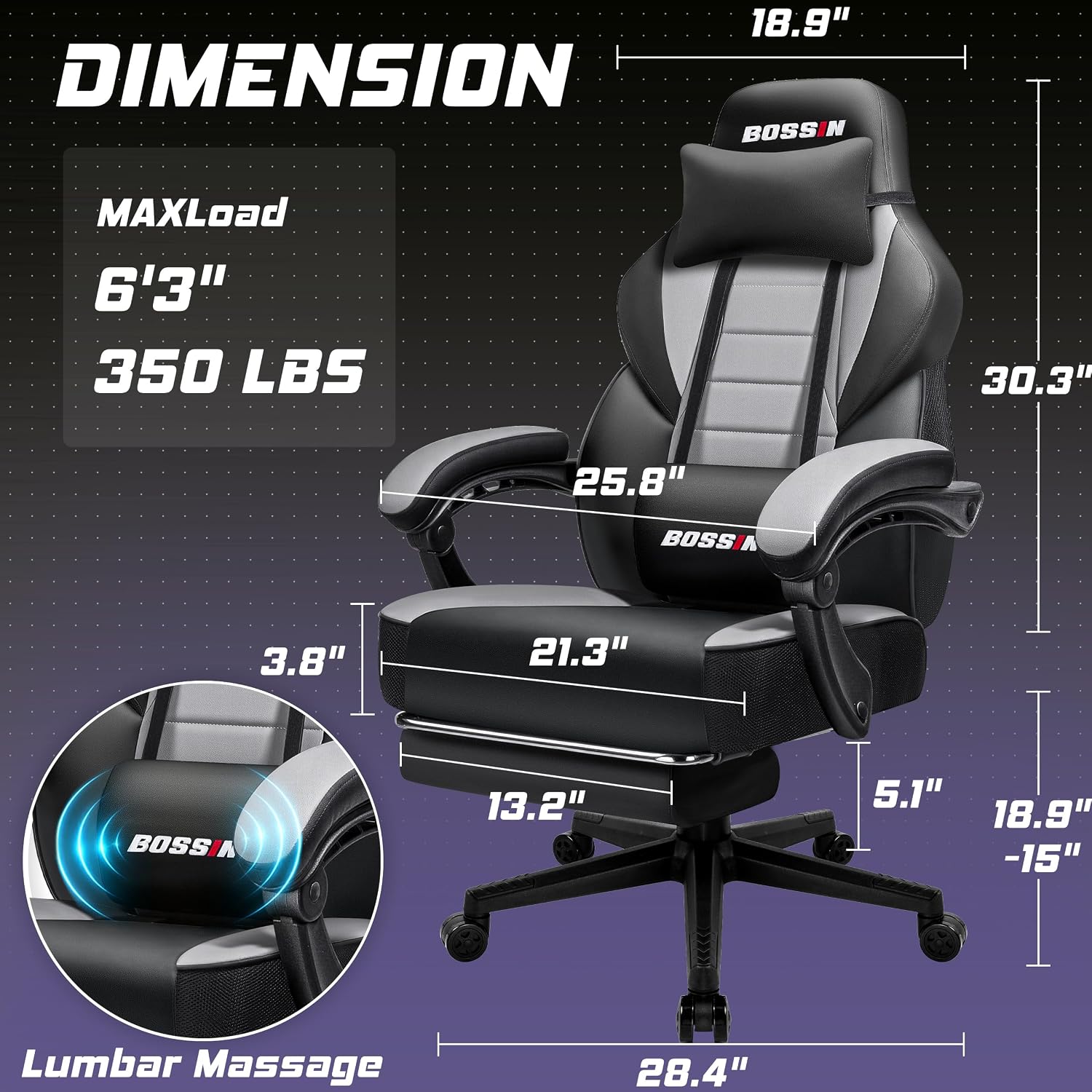 Gaming Chair with Massage, Erg - đánh giá và giá Massage