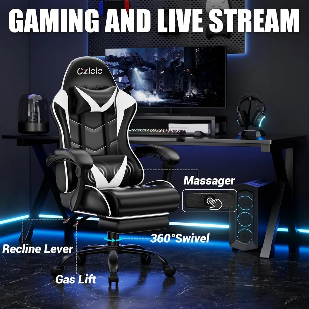 High-back reclining game chair - đánh giá và giá Massage