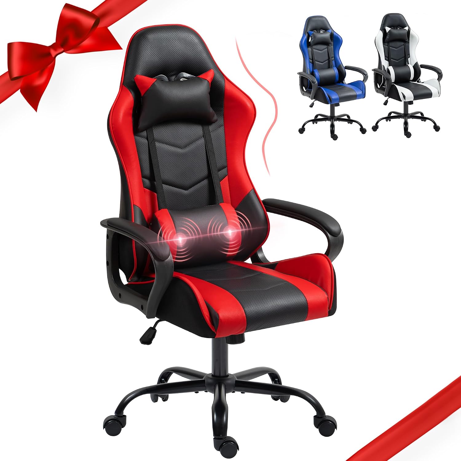 Red Ergonomic Gaming Chair Mas - đánh giá và giá Massage